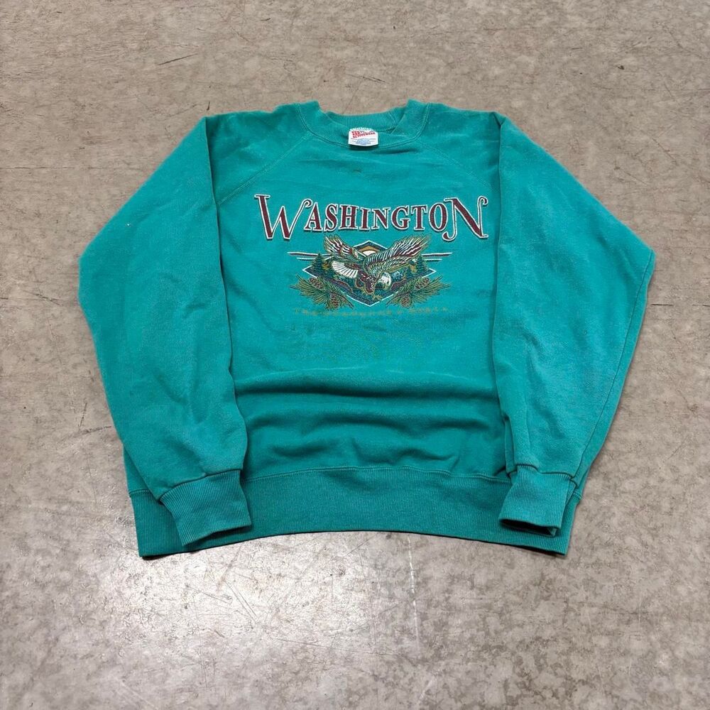 American-vintage Men's Green and Blue Sweatshirt